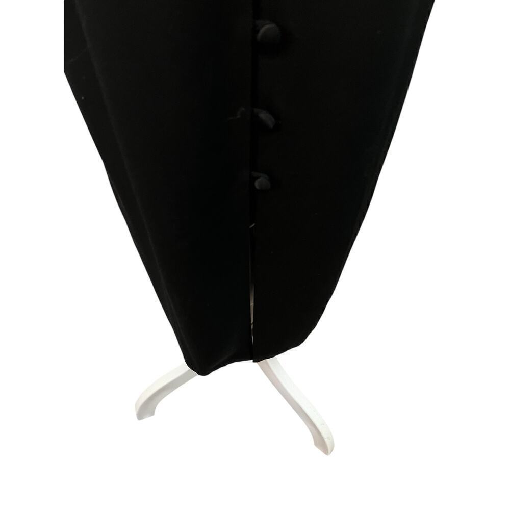 Vintage Dawn Joy II Black Long USA Button Down w/Satin Buttons Dress  16W​ - Picture 6 of 10